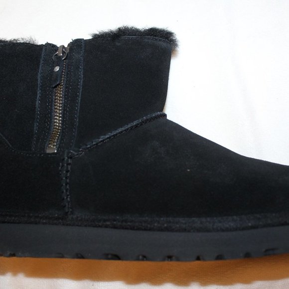 UGG BLACK WATER‎ RESISTANT DOUBLE ZIP MINI BOOTS - Picture 8 of 9